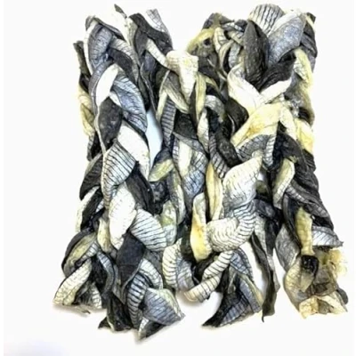 Image of Dried Fish Braids 200g 100% Natural Dog Treats Chews A Source of Omega 3 and Collagen SLD