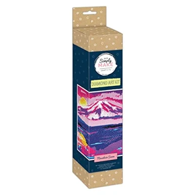 Image of Simply Make Diamond Art Kit Mountain Scene Painting Kits For Adults, Vibrant Picture Canvas with Accessories, Home Decor or Wall Hang Accessory, Gem Tool Included &amp; Craft