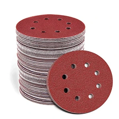 Image of 100PCS 125mm Sanding Discs Round 8 Hole Pads 40/60/80/100/150/180/240/320/400/600 Hook and Loop Sandpaper for Random Orbital Sander