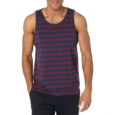 Image of Amazon Essentials Men&#039;s Regular Fit Vest, Burgundy Navy Stripes, L