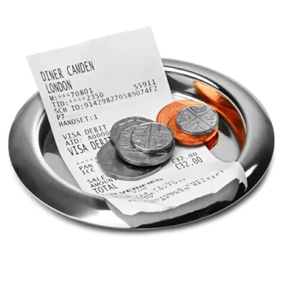 Image of bar@drinkstuff Stainless Steel Tip Tray 11cm Bill Presenter for Restaurants