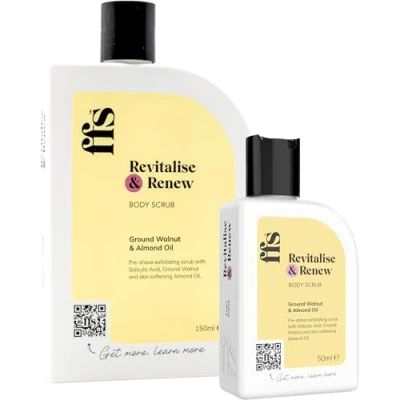 Image of 50ml &amp; 150ml Revitalise Renew Exfoliating Body Scrub w/Shea Butter, Coconut Oil, Salicylic Acid Paraben Cruelty Free Exfoliator for Clogged Pores Dry Skin FFS Beauty