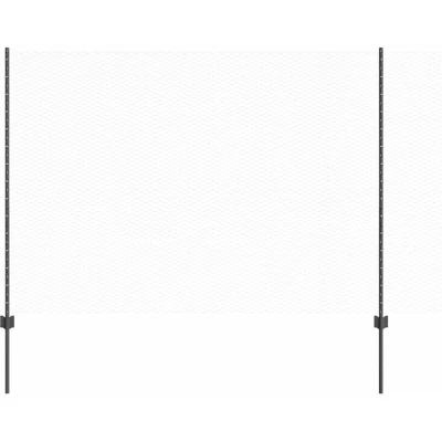 Image of vidaXL Garden Fence Set of 2 Grey Powder Coated Steel 25 x 1.5 m