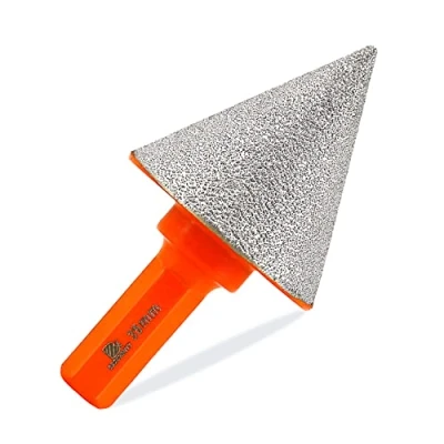 Image of Diamond Beveling Chamfer Bit,BRSCHNITT 1 3/8 Inch (35mm) Finger Milling Bits with Hex Shank for enlarging, polishing and bevelling the holes