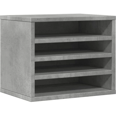 Image of vidaXL Desk Organiser Concrete Grey Engineered Wood 36x26x29.5 cm Ample Storage Office &amp; Home Use