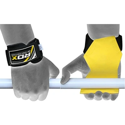 Image of RDX Weight Lifting Hooks Straps Pair, Neoprene Wrist Wrap Support Non Slip Rubber Coated Grip Deadlift Powerlifting Chin Pull Up Exercise Fitness Training Bodybuilding Gym Workout Men Women