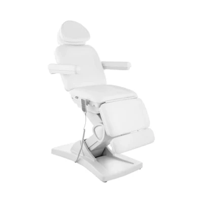 Image of PHYSA Electric Beauty Bed Massage Table Couch Cosmetics Salon Tattoo Adjustable WHITE BOLZANO (4 Motors, Remote Control, Powder coated Iron, Imitation Leather, Max. load: 150 kg)