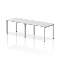 Image of Evolve Single Silver Frame Bench Desk 1200 White (2 Pod) BE376