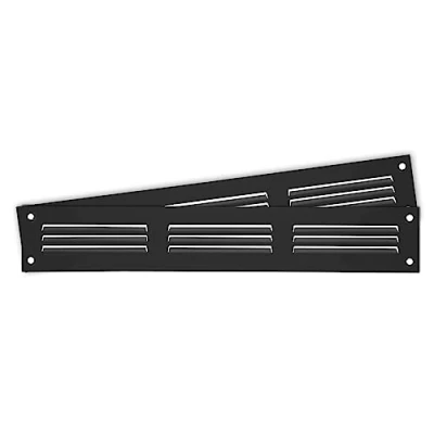 Image of 2 Pack 12&quot; x 2&quot; Inch / 300 50 mm Black Air Vent Cover Steel Return Grilles for Ceiling and Sidewall HVAC with Insect Protection Screen (11.81 1.97 Inch, Black)