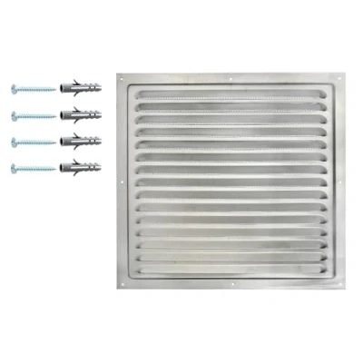 Image of Ventilation Grille Made from Anodized Aluminium 30 x cm / 12 inches, Air Vent with Protective Insect’s Net, Indoor/Outdoor Metal Grid Mesh.