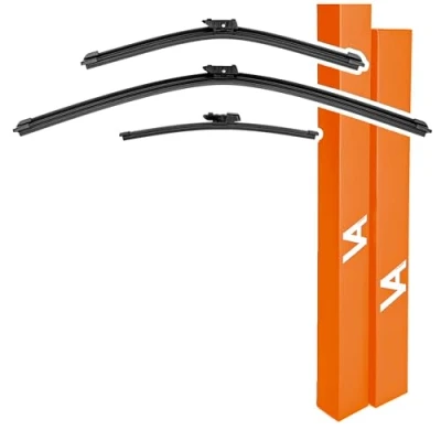 Image of VIA ALBION® Wiper Blades for SKODA FABIA Mk3 (Hatchback, 2015 2021) All Weather Front &amp; Rear Wipers Set