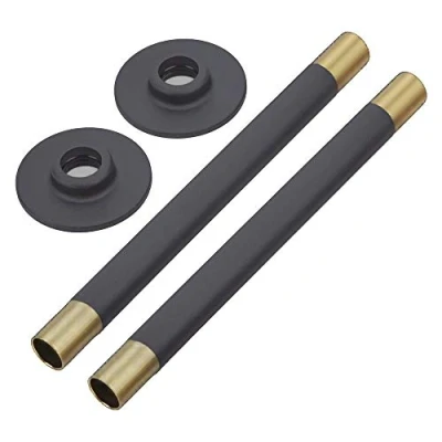 Image of Milano Modern Anthracite 15mm Heated Towel Rail Radiator Pipe Connector Kit