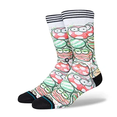 Image of STANCE Kevin Lyons Ornament Crew Socks White Calf Medium UK Size 5 7.5