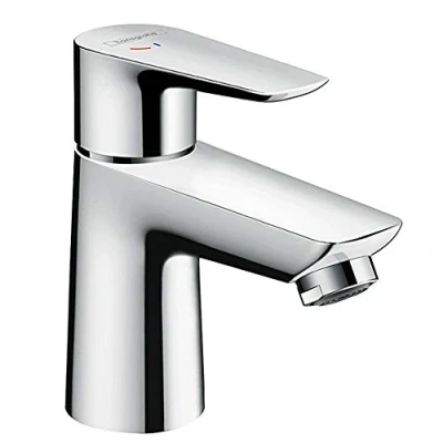 Image of hansgrohe Talis E basin mixer tap 80 with CoolStart energy saving function and pop up waste, chrome 71703000