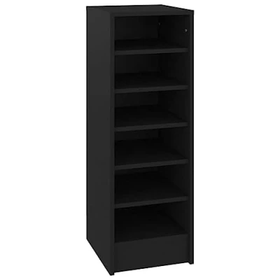Image of vidaXL Shoe Cabinet Home Bedroom Hallway Furniture Storage Organiser Wall Mounted Hanging Rack Shelf Chipboard Black