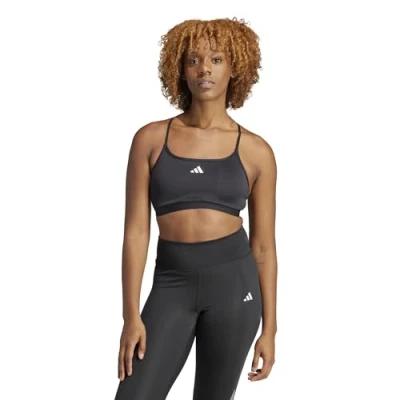 Image of adidas Women Aeroreact Training Light Support Sports Bra, LAB Black