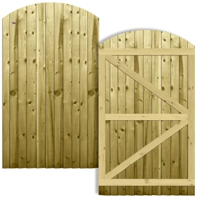 Image of Feather Edge Overlapping Closeboard Fully Framed Arched Top Pedestrian Side Garden Gate Height: 6ft (180cm) x Width: 105 cm Supplied without a Latch or Hinge Pack