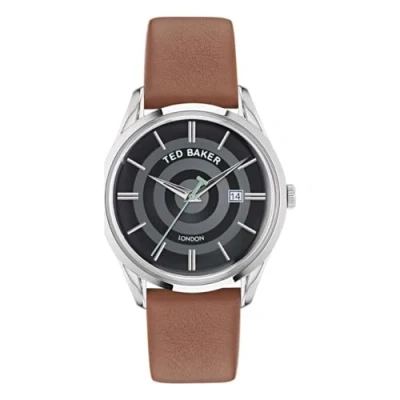 Image of Ted Baker Men&#039;s Leytonn (40mm) Black Dial/Brown Leather Strap BKPLTF301