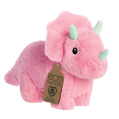Image of Aurora, 35057, Eco Nation Trix Triceratops Dinosaur, 8In, Soft Toy, Pink