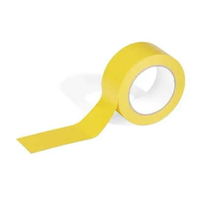 Image of DURABLE DURALINE Floor Marking Tape BASIC Self Adhesive Temporary 33 Metre Roll Quick &amp; Easy Application Perfect for Identification of Hazards Yellow