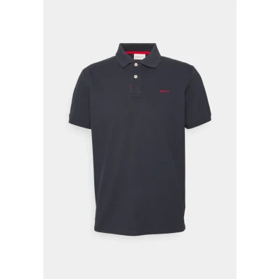 Image of GANT Contrast Rugger Polo shirt, Men&#039;s, Size: Small, Evening blue