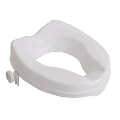 Image of Aidapt 50mm (2&quot;) Elevation Raised Comfortable Toilet Seat Easy Fit White