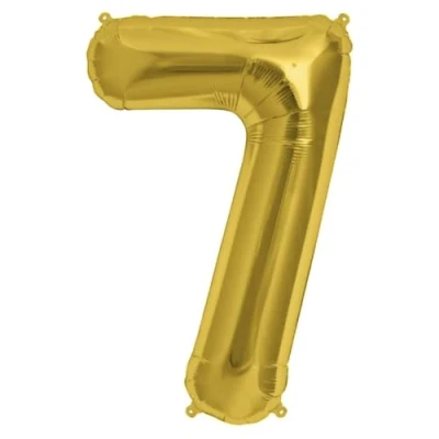 Image of Gold Number 7 Large Helium Foil Balloon Birthday Party Wedding Anniversary Decoration 101cm