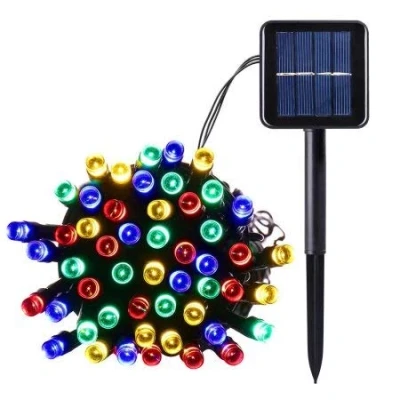 Image of 100 LED Garden Solar String Light Multi Colour Fairy Outdoor 10m Lit Weather Proof