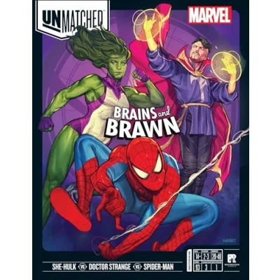Image of Iello, Unmatched Marvel: Brains and Brawn, Board Game, Ages 14+, 2 3 Players, 20 40 Minutes Playing Time