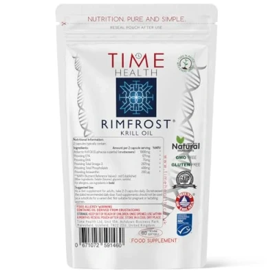 Image of RIMFROST® Antarctic Krill Oil Ultra Rich Omega 3 Including DHA/EPA Phospholipids &amp; Astaxanthin 60 Softgel Capsules Fast Absorption Highly Efficient No Aftertaste Sustainable