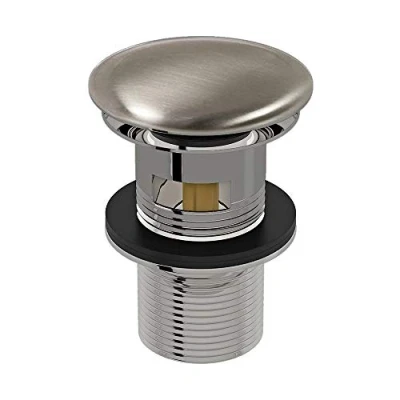 Image of The Home Store Brushed Nickel Slotted Clicker Basin/Sink Waste including Washer and Backnut