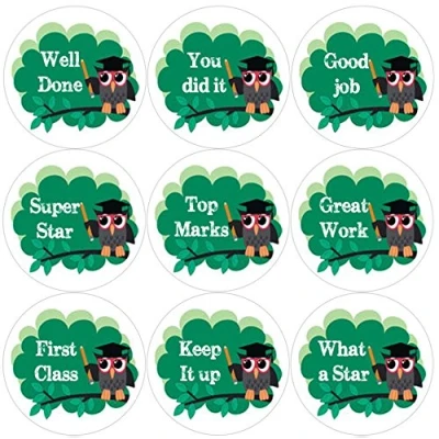 Image of 144 Owl Teacher 30mm School Reward Stickers for Classroom, Parent