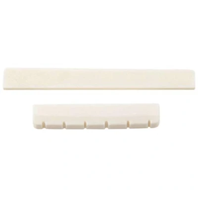 Image of White Guitar Parts 6 String Classical Bone Bridge Saddle And Nut Set