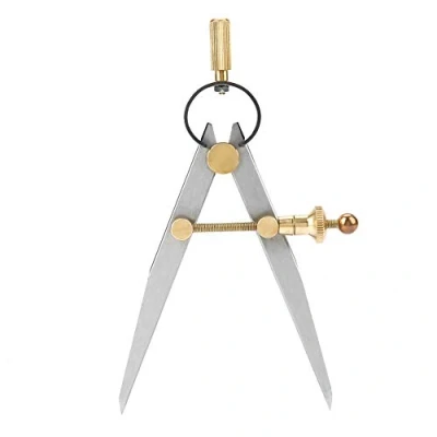 Image of Professional Compass 100mm/3.93in Measurement Range, Carbon Steel Leather Compass, Leathercraft Divider, Rotating Scratch Craft for Scoring Edges