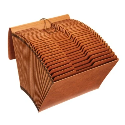 Image of Globe Weis Weis/Pendaflex Heavy Duty 31 Pocket Expanding File with Flap, 1 Index, Letter Size, Brown, (R117DLHD)