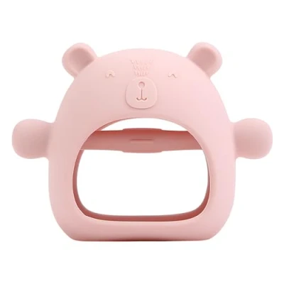 Image of Teething Toys for Baby, Baby Toy Mitten Babies, Silicone Teether Toys, Teethers Toddler Infant, Boy Girl Shower Gifts (Pink)