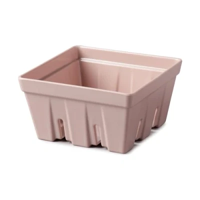 Image of Zeal Fridge Storage Box for Fruits and Berries, Melamine Kitchen Container Wash Serve Berry Colander Box, 12cm (Rose Pink)
