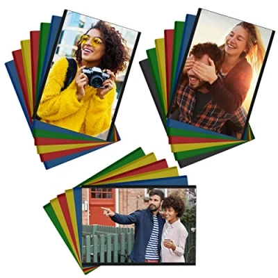 Image of BELLE VOUS 20 Pack Mixed Magnetic Refrigerator Photo Sleeve Picture Frames for Photos 2 x 3.5 inches (5 9cm) Collage Fridge &amp; Metal Surfaces