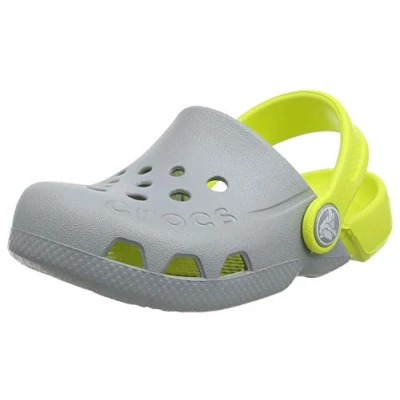 Image of Crocs Unisex Kid&#039;s Electro Clogs, Light Grey/Citrus, 5 UK Child