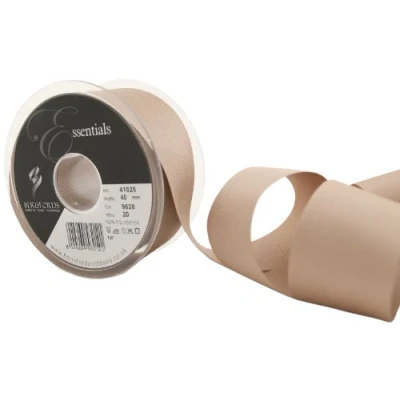 Image of Berisfords 41025 20 m x 40 mm Polyester Grosgrain Ribbon, Bone