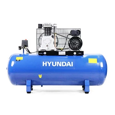 Image of Hyundai 150 Litre Air Compressor, 14CFM/145psi, Twin Cylinder, Belt Drive 3hp, 2 Year Warranty