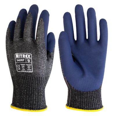 Image of Nitrex 340RF 13 Gauge Grey Cut Resistant Foam Nitrile Coated Glove 10 Pairs Size 8