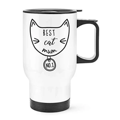 Image of Best Cat Mum Travel Mug Cup with Handle