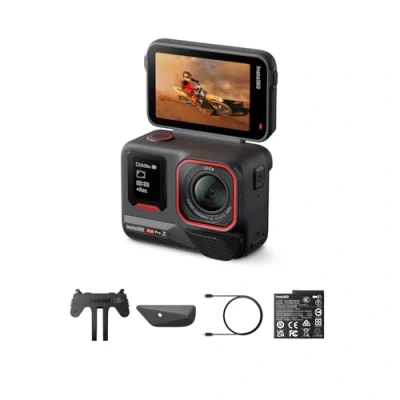Image of Insta360 Ace Pro 2 Standard Bundle 8K Waterproof Action Camera Co Engineered with Leica, 1/1.3&quot; Sensor, Dual AI Chip, Leading Low Light, Superior Audio, Flip Screen &amp; Editing for Vlogs