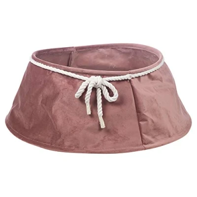 Image of URBNLIVING Christmas Velvet Tree Skirt Floor Base Cover Decor Mat Home Ornament (Pink)
