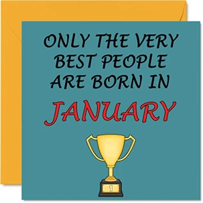 Image of Fun Birthday Cards for Men Women Very Best January Card Mum Dad Brother Sister Son Daughter Nan Grandad, 145mm x Greeting Cards, Joke Humour 30th 40th 50th Bday