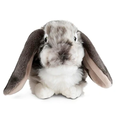 Image of Living Nature Grey Dutch Lop Eared Rabbit Stuffed Animal Plush Toy Fluffy Soft Gift for Kids Boys and Girls Doll Naturli Eco Friendly 26 cm