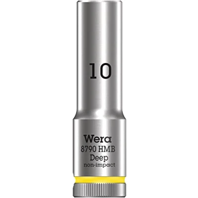 Image of Wera 05004532001 8790 HMB Deep Socket, Light Yellow, 10.0 mm