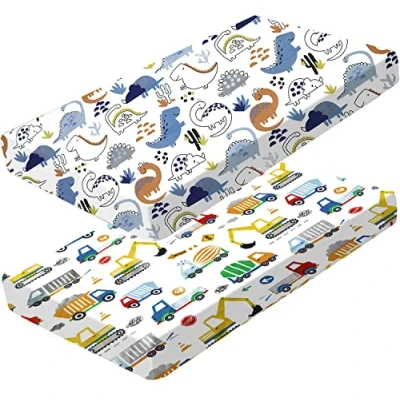 Image of 2 x Cot Fitted Sheets 120 60cm Bedding For bed Soft &amp; Breathable Standard Crib and Toddler Mattresses Fully Elasticated Skirt Easy Care
