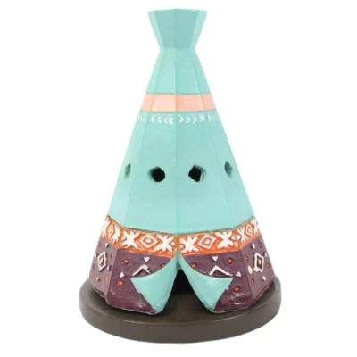 Image of Multicolor Resin Boho Teepee Incense Cone Holder 9.7cm x 6.5cm (1 Pc) Unique Decorative Design Events